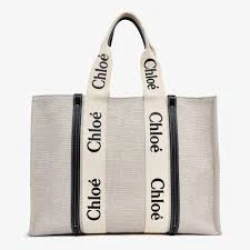 Chloe Medium Woody Tote Canvas  Bag
