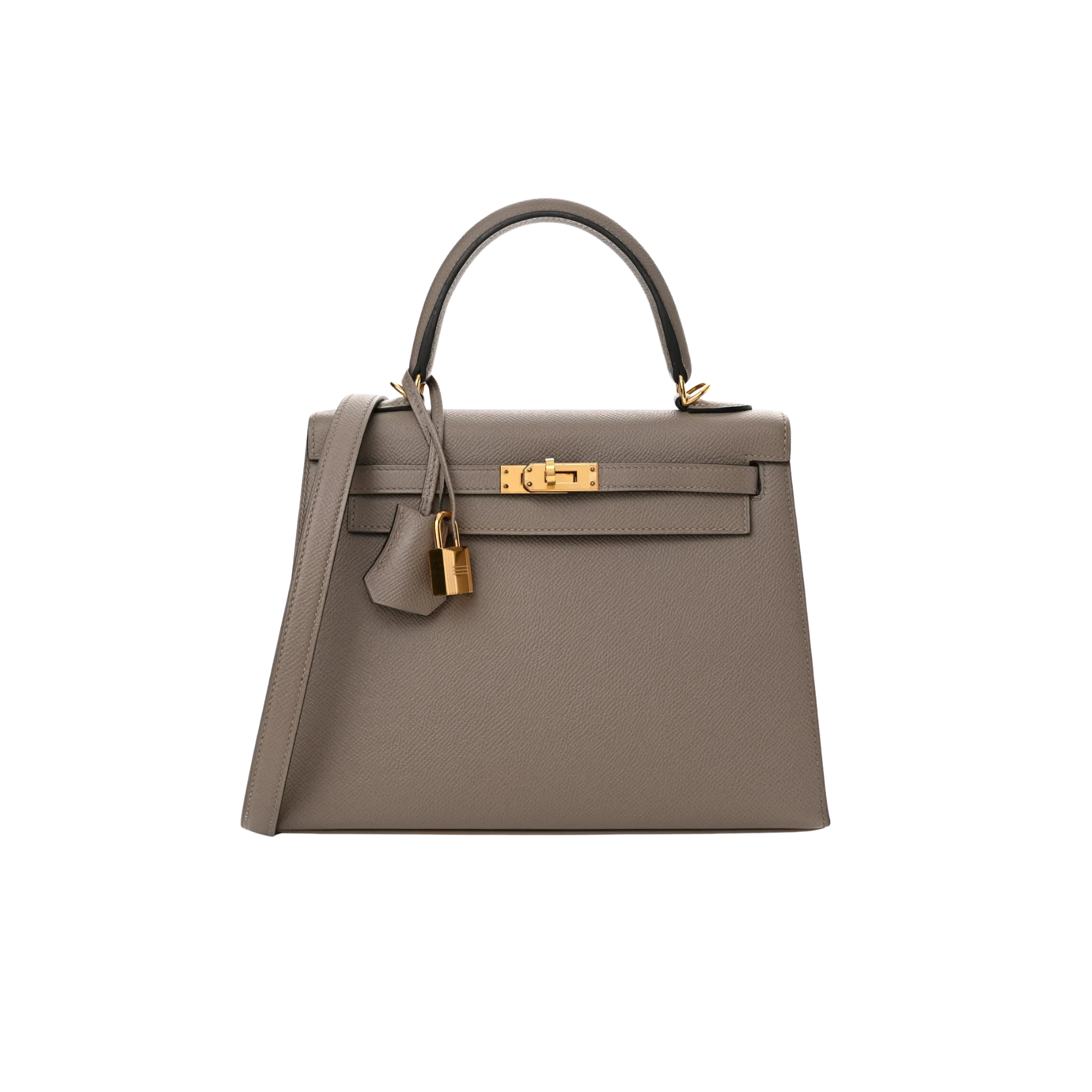 Hermes Kelly 25 in Gris Asphalte Epsom Silver HW Stamp Y(2020)