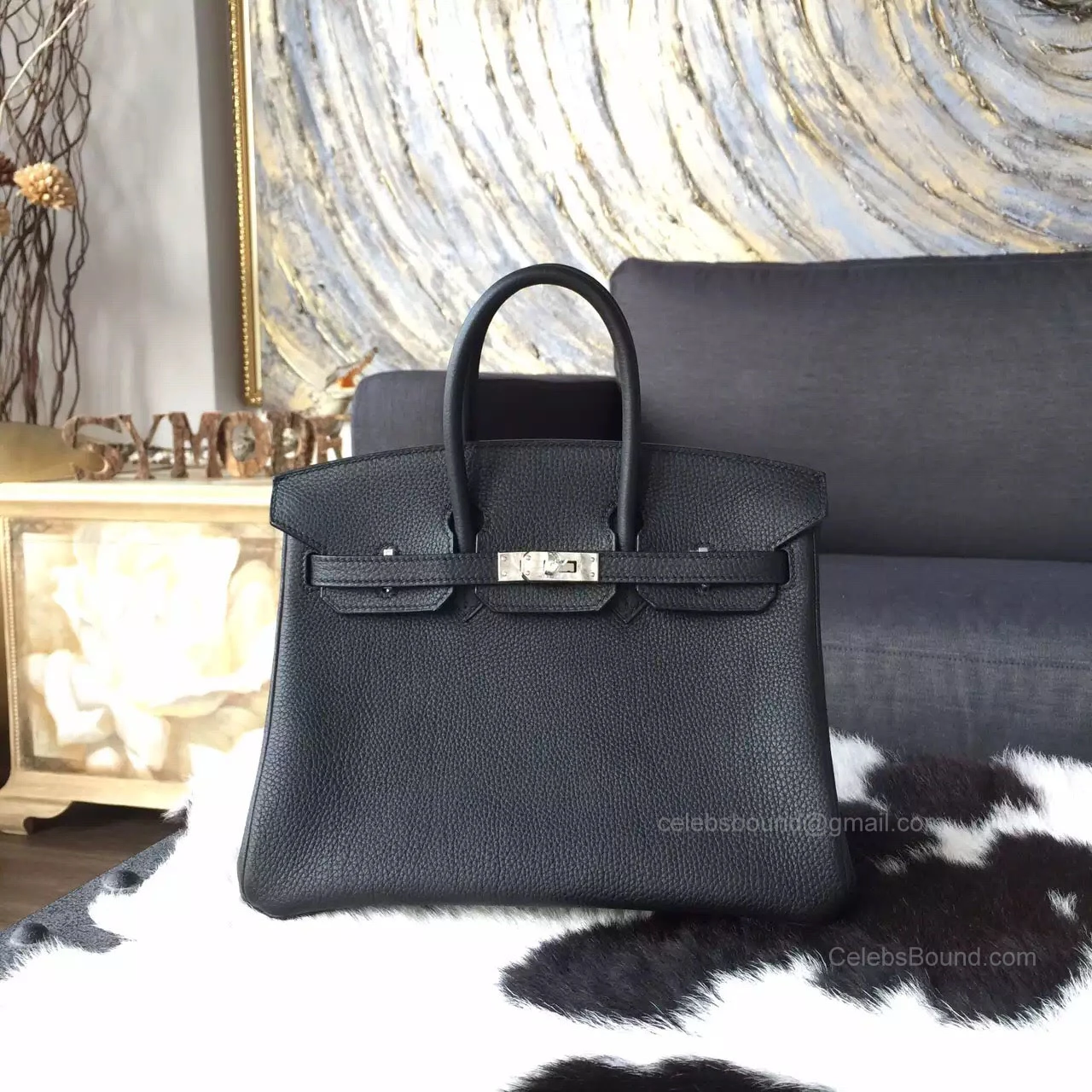 Hermes Birkin 30 Togo Leather Noir Silver HW Stamp [K] (2007)
