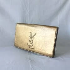 Yves Saint Laurent Clutch bag patent gold leather
