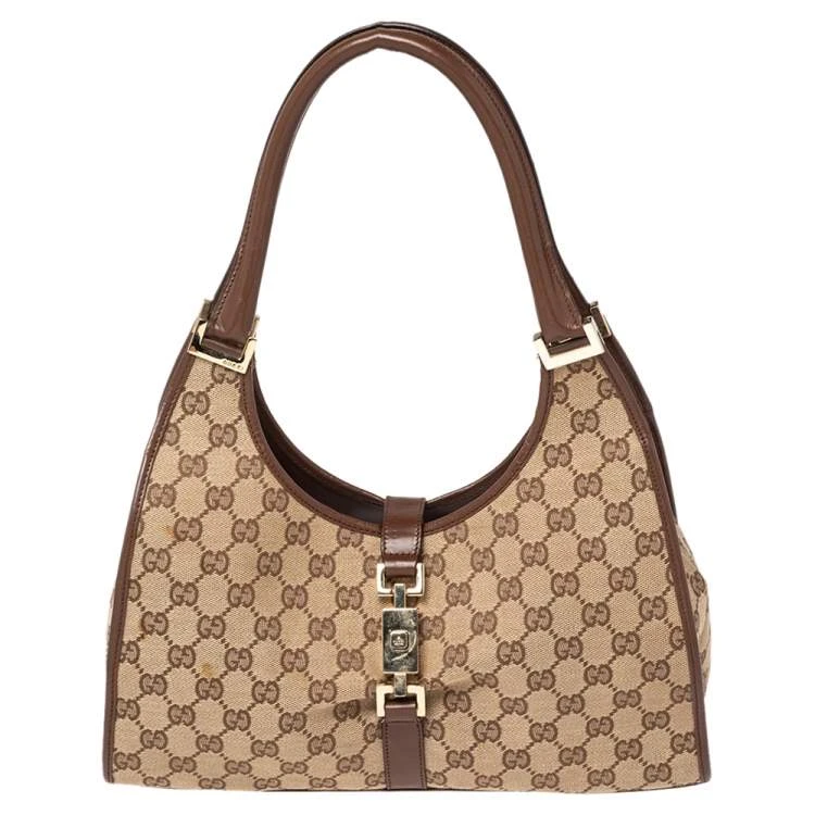 Gucci Beige/Brown GG Jackie Shoulder Bag