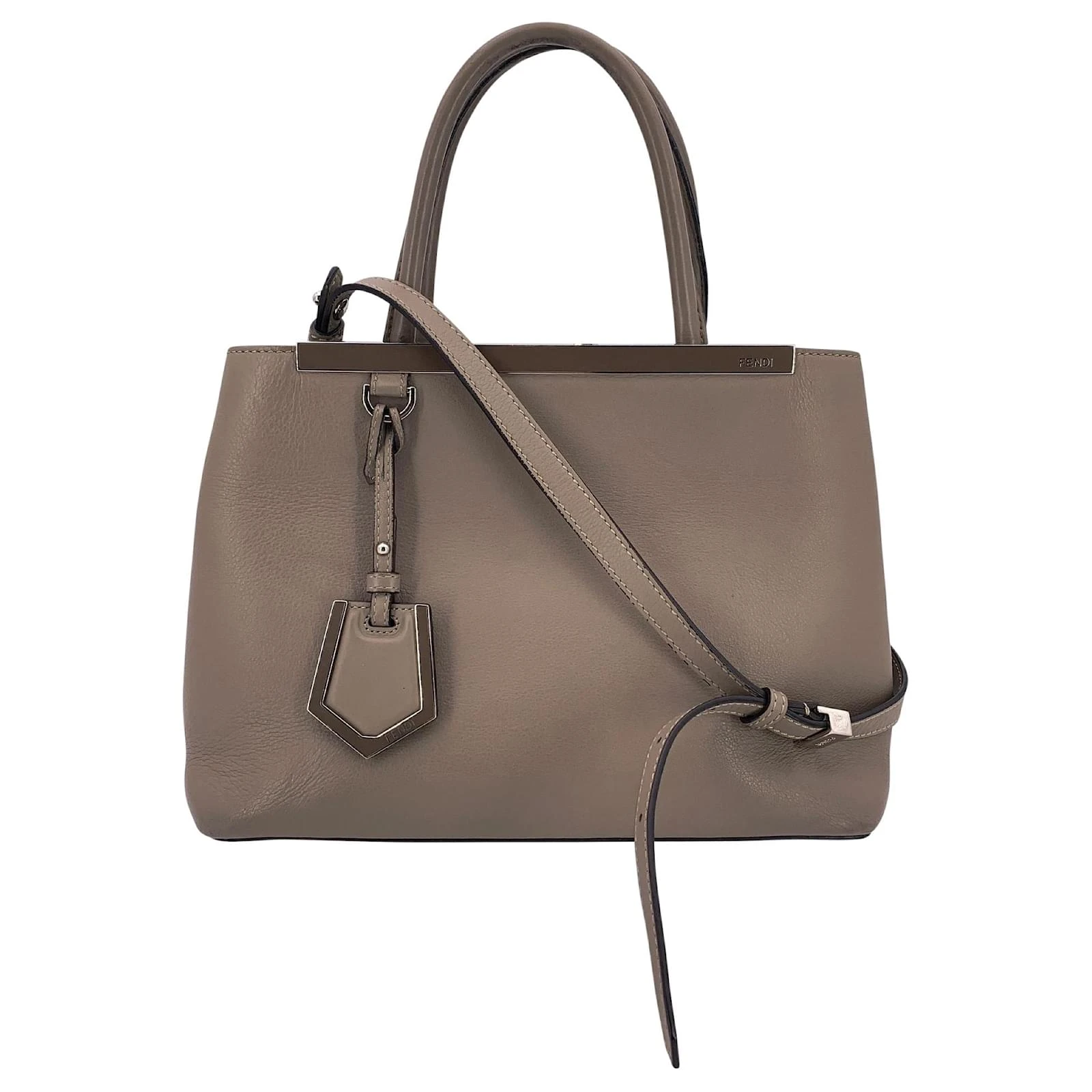 Fendi 2Jours Tote Petite Bag Beige Color Shoulder Strap DB