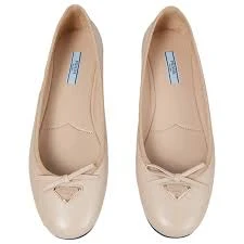 PRADA Flat Shoes Beige/Pink Size 38 DB