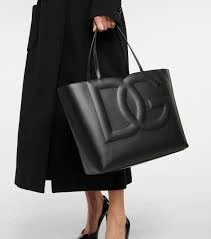 Dolce & Gabbana Medium DG-embossed Logo Tote Bag in Calfskin Black