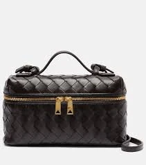 Bottega Veneta Bang Bang Vanity Case in Intrecciato Leather Brown