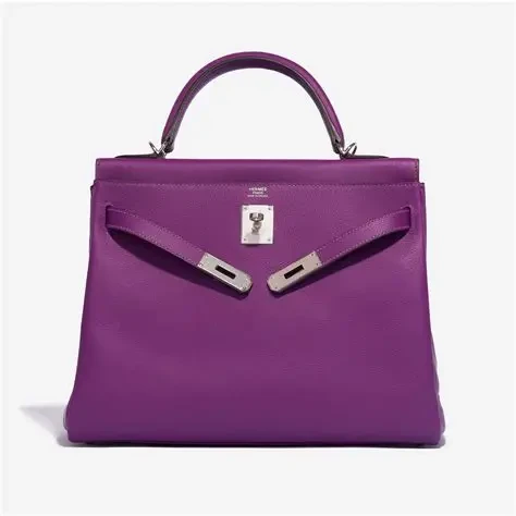 Hermes Kelly 32 Anemone Evercolor Stamp D 2019 BO/DB/PL/K