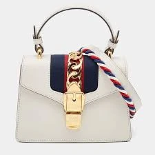 Gucci Sylvie Leather Mini Bag White