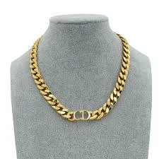Dior 30 Montaigne Short Necklace Gold-Finish Metal