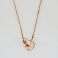 Cartier Love Pendant, Half Paved Necklace K18YG 6.6g BO/SC/LEGCE
