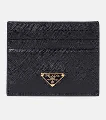 Prada Saffiano Leather Card Holder Black