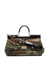 Dolce & Gabbana Camouflage Patchwork Sicily Bag