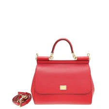 Dolce & Gabbana Red Dauphine Leather Sicily Bag