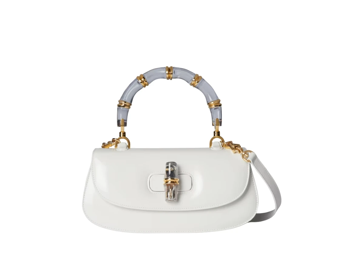 Gucci Bamboo Top Handle White Bag