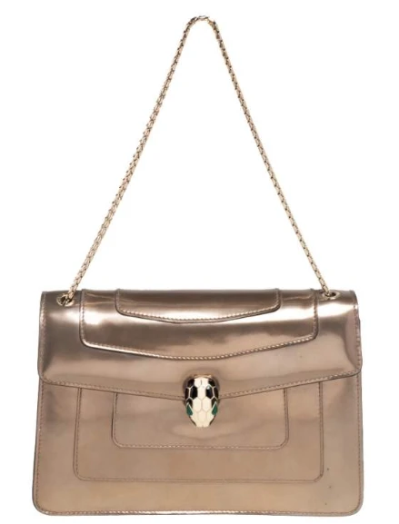 Bvlgari Serpenti Forever Crossbody Bag Metallic Bronze WITH Mirror and Cardcase