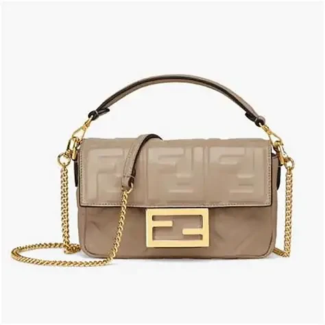 Fendi Baguette Mini Bag Dove Grey Nappa Leather DB