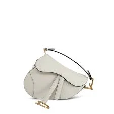 Dior White Leather Saddle Bag Gold-Tone Hardware