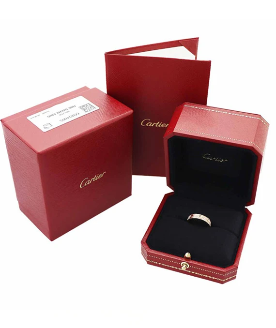 Cartier Mini Love Ring Pavé Diamond 750 K18 PG Pink Gold Ring