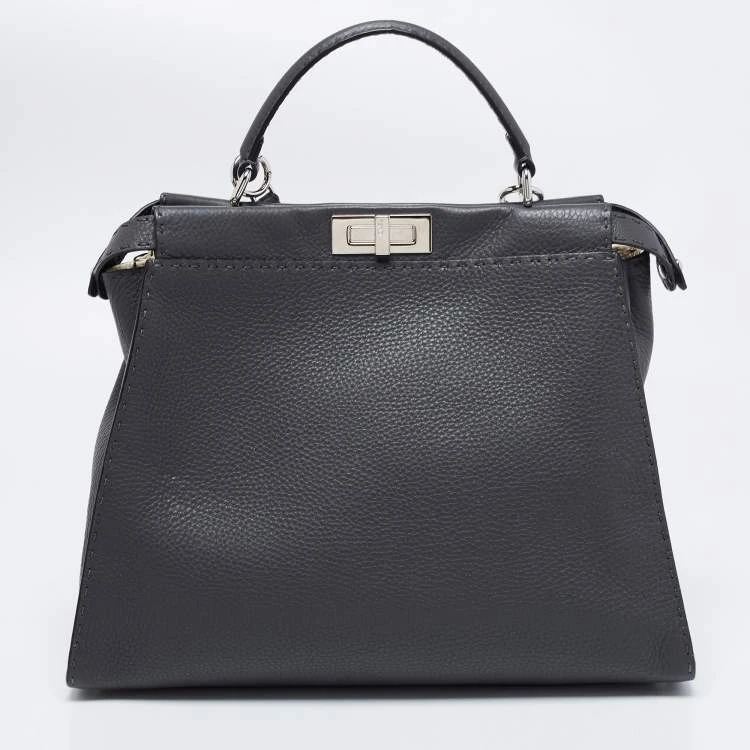 Fendi Peekaboo Handbag Black Leather