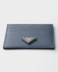 Prada Navy Blue Saffiano Leather Card Holder