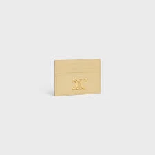 Celine Triomphe Card Holder Gold/DB/BO