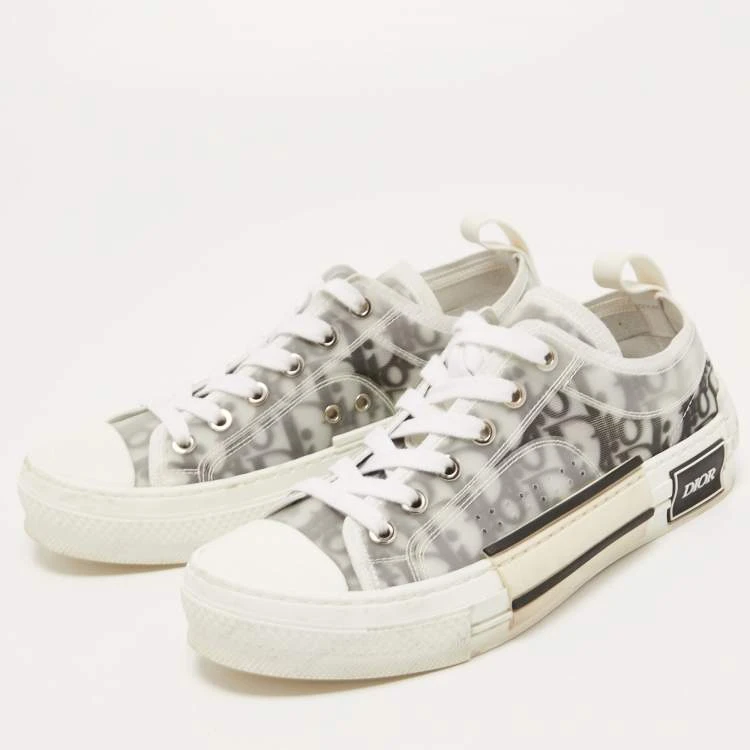 Dior Grey PVC and Canvas Low top Sneakers Size 40 BO/DB