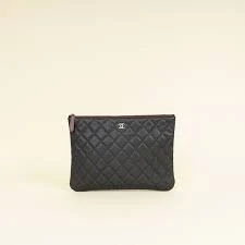 Chanel Classic Zipped Pouch Black DB/EN