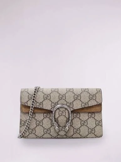 Gucci Dionysus GG Supreme Super Mini Bag In Beige and Ebony Canvas DB