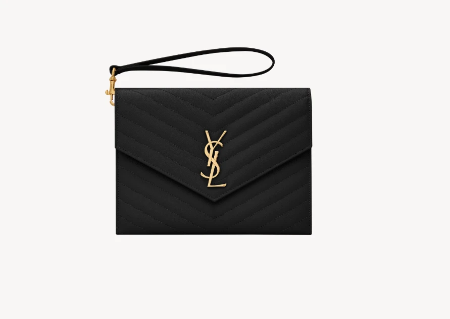 Saint Laurent Envelope Flap Clutch Black
