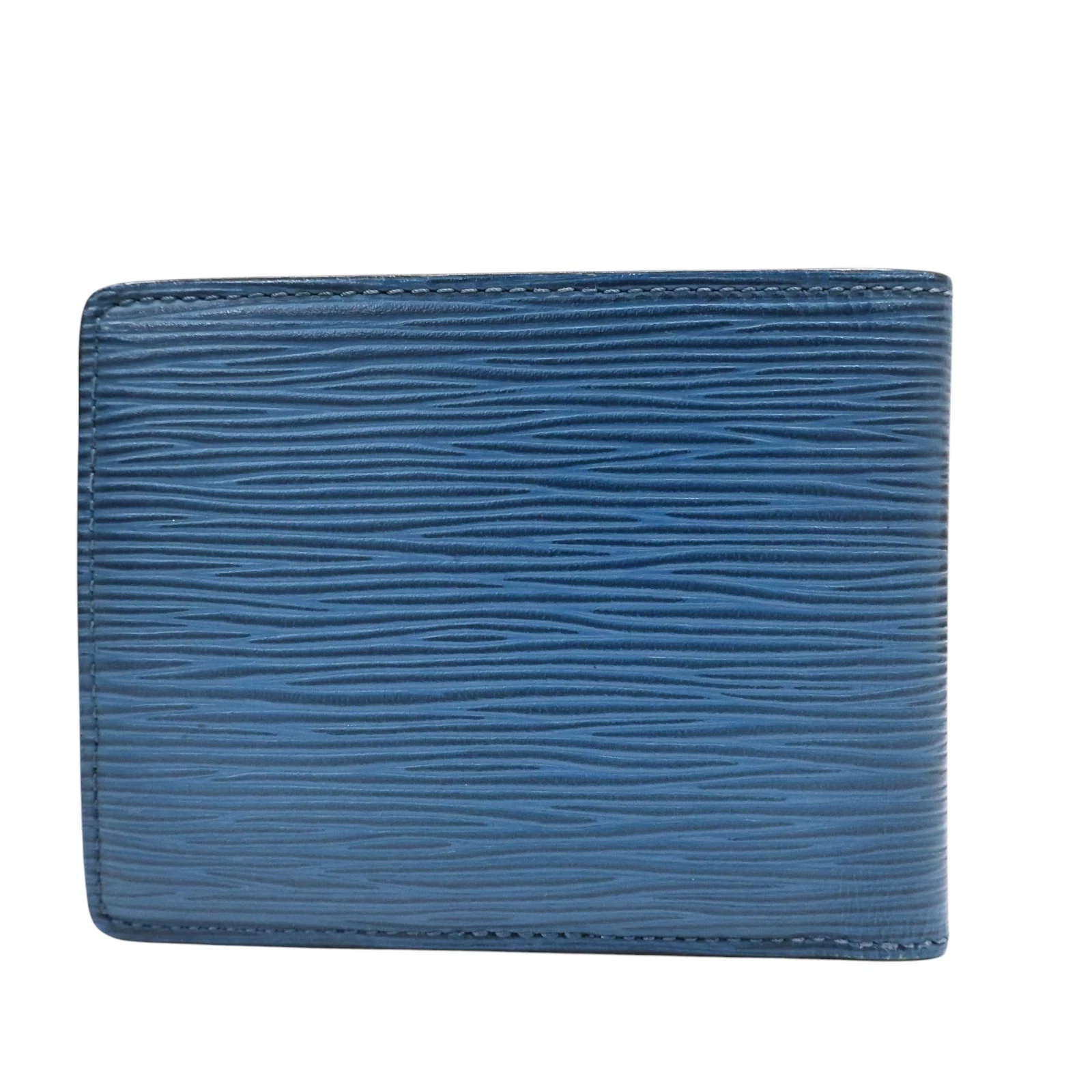 Louis Vuitton Navy Blue Epi Leather Stripes Multiple Wallet BO/DB/EN