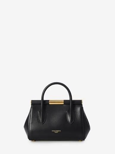 Dolce & Gabanna Marlene Rolled Leather Top Handle Bag