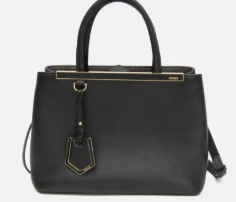 Fendi Black Leather Small Demi Jour Top Handle Bag