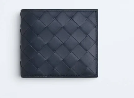Bottega Veneta Intrecciato Bifold Wallet Dark Navy Blue BO/DB