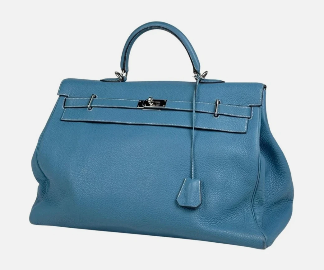 Hermes Kelly 50 Sac Blue Jean Togo Leather Stamp:[L] (2008) DB