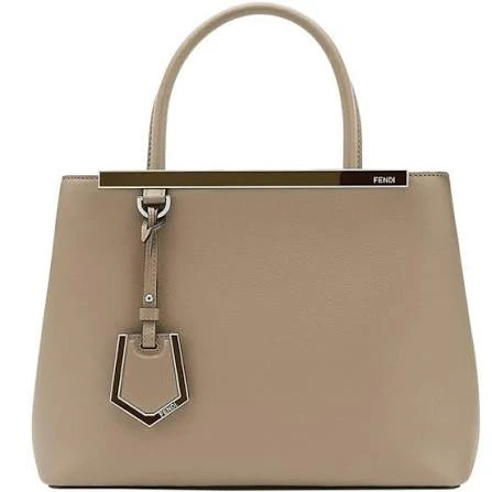 Fendi Petite 2 Jours Dove-Grey Leather Tote Bag