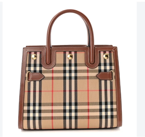Burbery Beige Mini Tote Leather Handle Bag