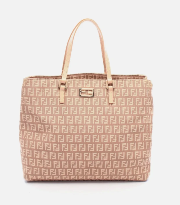 Fendi Zucchino FF Canvas Light Pink Tote Bag