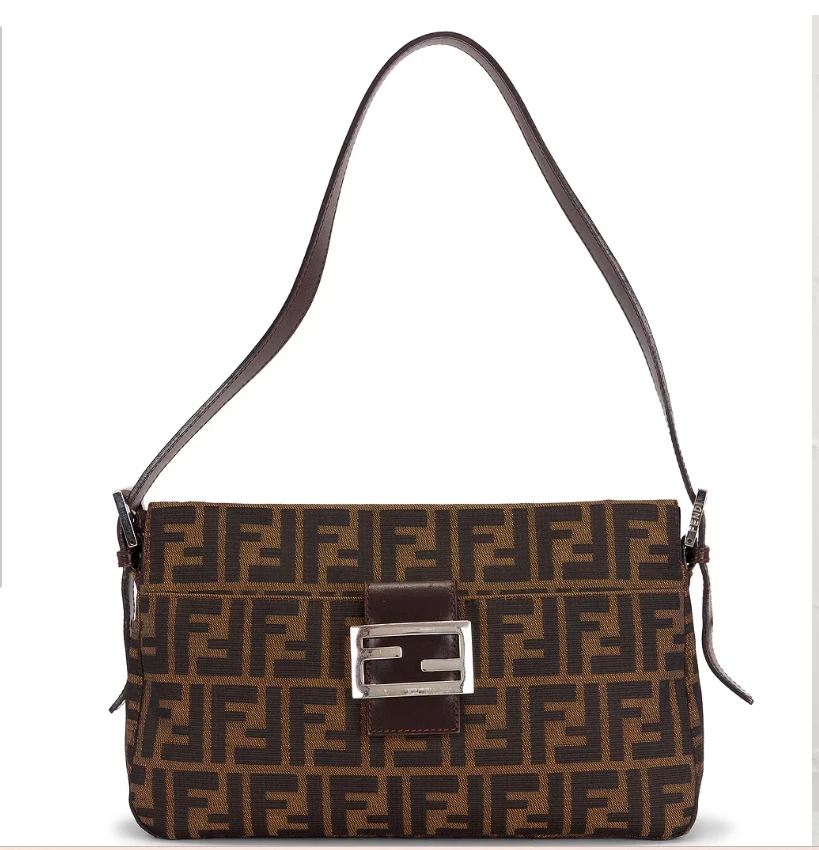 Fendi Zucca Canvas Brown Small Shoulder Bag