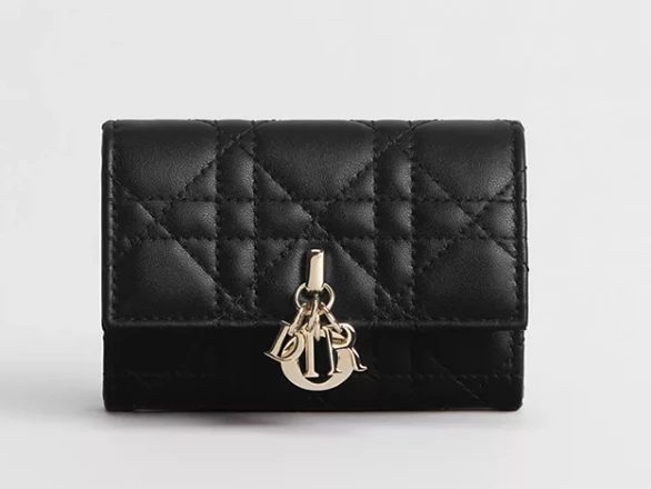 Dior Glycine Black Cannage Leather Wallet BO/DB