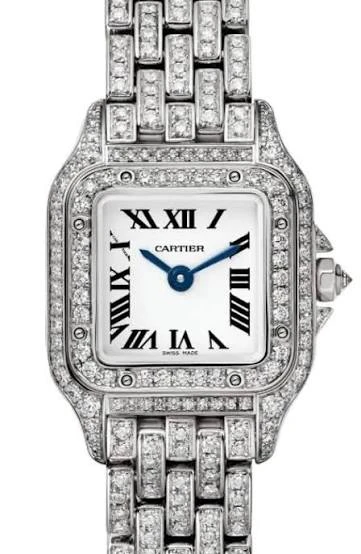 Cartier Panthere Watch Mini-Diamond, White Gold
