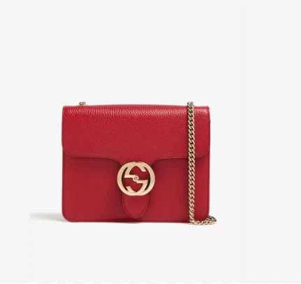 Gucci Red Interlocking Small Chain Shoulder Bag DB