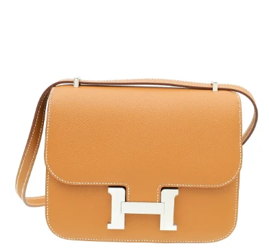 Hermes Constance 3 Mini Shoulder Bag,Epson Leather,Gold,Silver-tone Hardware,Stamp:Z(2021) LEGCE/DB
