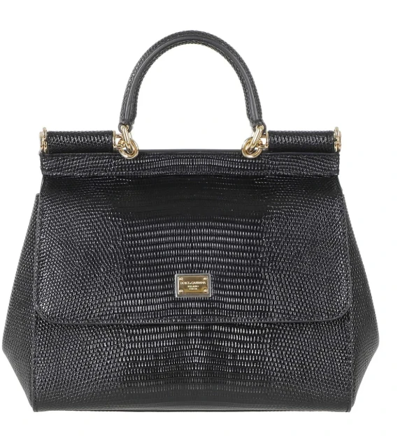 Dolce&Gabbana Sicily Handbag, Embossed Iizard-skin , CA