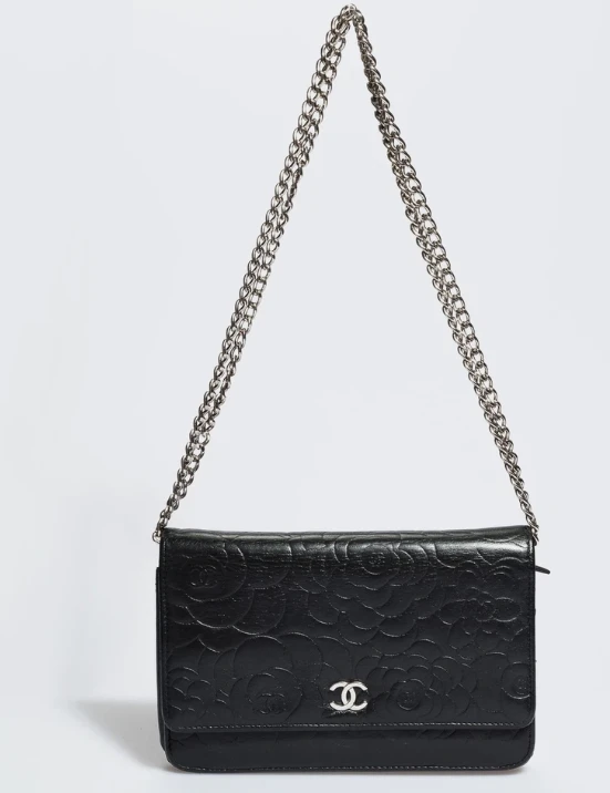 Chanel Lucky Symbol Metallic Leather Wallet On Chain