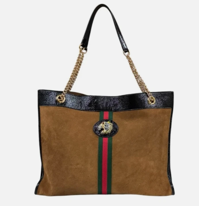 Gucci Suede Rajah Shoulder Bag EN