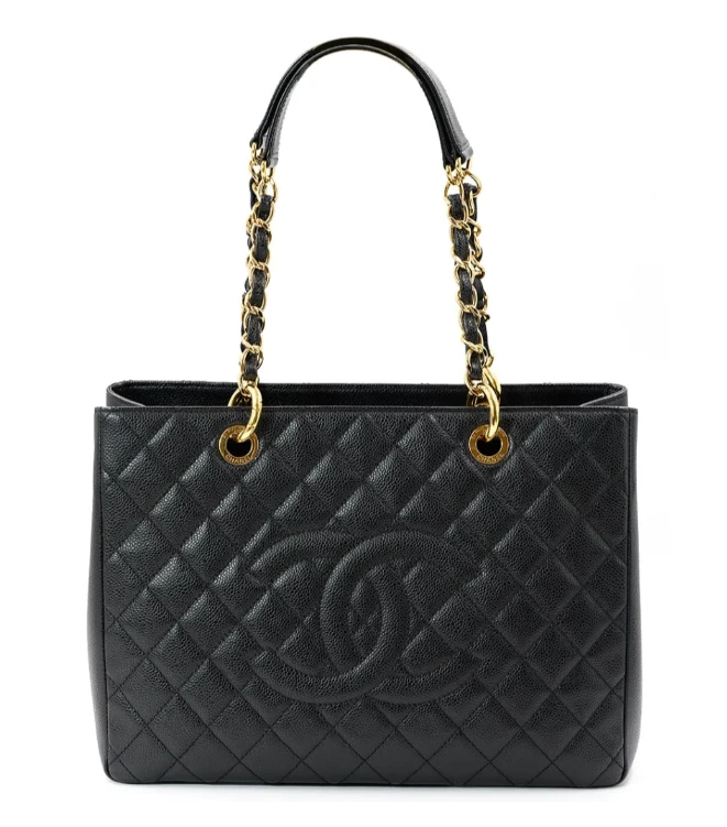 Chanel GST Black Caviar Silver Hardwear  DB/EN