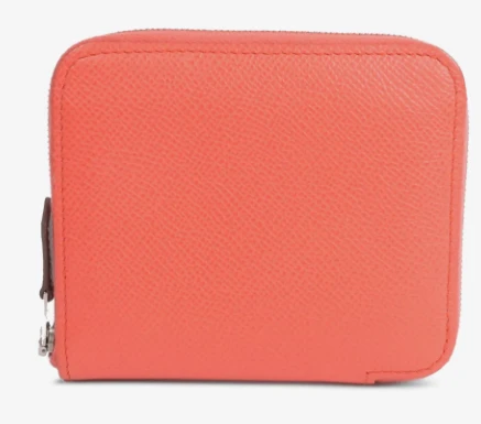 Hermes Silk In Compact Wallet Epsom Pink