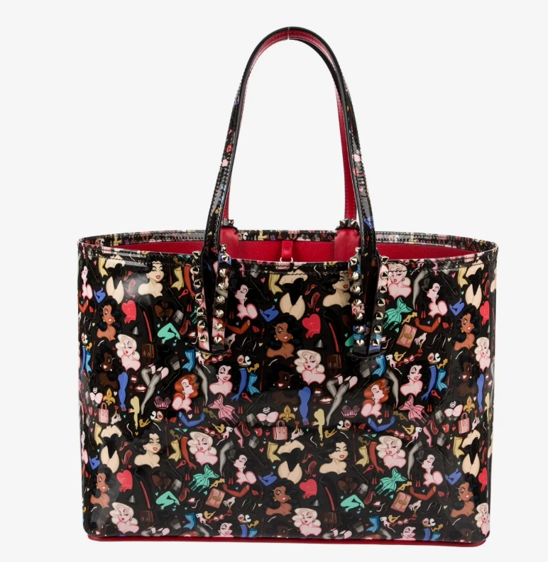 Christian Louboutin Stud Patent Cabata Black Tote
