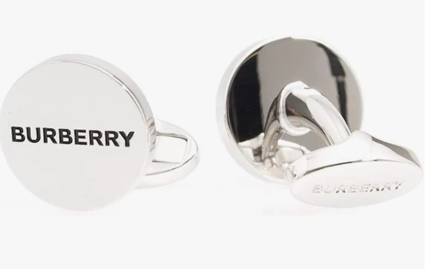 Burberry Silver logo Cufflinks Crafted from Polished Steel BO