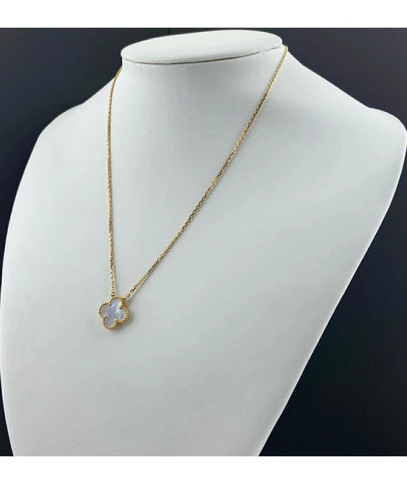 Van Cleef & Arpels Vintage Alhambra Mother of Pearl Pendant Necklace in 18k Yellow Gold