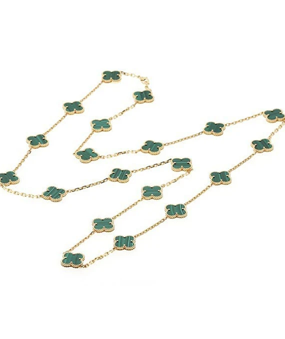 Van Cleef & Arpels Vintage Alhambra Long 20 Motifs Necklace in 18k Yellow Gold